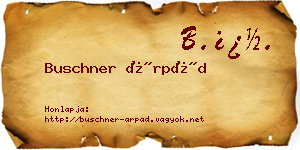 Buschner Árpád névjegykártya