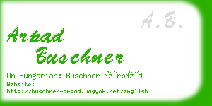 arpad buschner business card